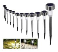 Lampe Solaire Jardin Extérieur au Sol 12pcs Lampes Jardin Etanche Lampe Sans Fil LED Décoration Eclairage Solaire Blanche Froide