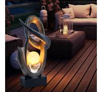 LED lampe d'extérieur décorative solaire effet feu jardin patio éclairage design argent clair