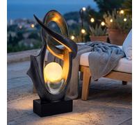 Lampe Solaire Lampadaire Extérieur Lampe de Balcon Sculpture Verre Feu Effet LED