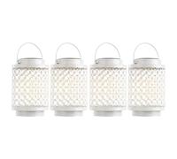 Lampe solaire Lampe à suspendre Lampes solaires pour l'extérieur Décoration de jardin Lanterne orientale, métal blanc, oriental, LED, DxH 13x18 cm, Set de 4