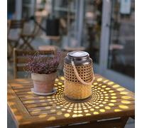 Lanterne solaire lumineuse extérieure, lanterne solaire décorative boho d'extérieur, lanterne solaire pour jardin extérieur, suspendue, LED, DxH 12x16cm