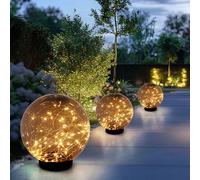 Lampe Solaire Lampe Sphérique Lampe D'Extérieur LED Pointe Fumée Jardin 3er Set