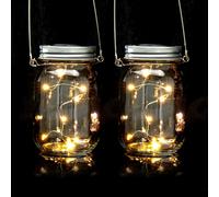 Lampe solaire lampes de jardin suspendues bocaux lumineux 300 g transparent