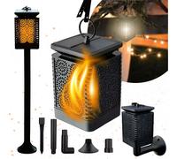 Lampe solaire LED 3in1 Lampe solaire de jardin, lanterne, torche effet flamme