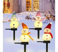 Lampe solaire LED bonhomme de neige for jardin, 1 pièce, alimentée par piquet de sol, éclairage d'extérieur, for chemin de noël(1)