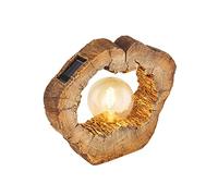 Globo Lighting Lampe solaire LED en bois marron avec globe Hauteur 25,5 cm Plastique