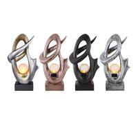 Lampe solaire LED décoration jardin sculpture avec effet flamme lampe extérieur lampadaire 45 cm décoration balcon, 1x LED effet feu, LxH 25,5 x 45 cm bronze - Crackle Glaskugel