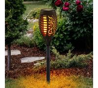 Lampe Solaire LED D'extérieur Avec Projecteur Effet Feu Décoratif Pour Terrasse