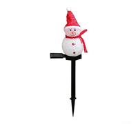 Lampe solaire LED en forme de bonhomme de neige sur piquet pour décoration de Noël extérieure avec design étanche IP54 charge solaire multicolore 17,3 x 10,2 x 8,3 cm pour jardin (rouge)