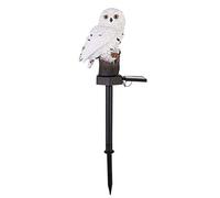 Lampe Solaire LED en Forme de Hibou, Ornement de pelouse, imperméable, luminaire décoratif d'extérieur, idéal pour Un Jardin ou Une Cour (Blanc)