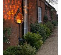 Lampe solaire à LED flammes optique boule de verre plug spotlight or lampe de pointe de jardin Globo 33531