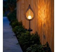 Lampe Solaire LED En Verre Boule Projecteur Noir Jardin Piquet En Terre Lampe OR