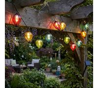 Lampe solaire LED Guirlande lumineuse Ballons Lampe d'extérieur Décoration de jardin multicolore, plastique, 10x LED blanc chaud, L 390 cm
