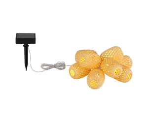 Lampe solaire LED Guirlande lumineuse Lampion Lampe extérieure Décoration de jardin résistante aux intempéries Boho 8 flammes, plastique, LED blanc chaud, L 650 cm