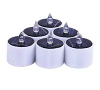 Lampe Solaire Led Jaune En Résine, Faible Consommation D'énergie, Lumière De Nuit, Lumière De Nuit, Bougie Électrique, E2a3