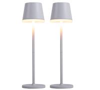 Lampe Solaire de Table Jardin Lumière Extérieure Étanche Batterie LED 2er Set