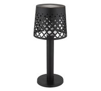 Lampe solaire LED, lampe de table, lampe d'extérieur, lampe de terrasse, lampe de jardin, plastique transparent noir, batterie 6-8h IP44, 3000K blanc chaud, D 9 cm
