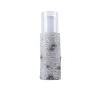 Lampe solaire LED lampe solaire lampe d'extérieur lampe de jardin lampe de table lampe de terrasse, aspect bois verre plastique blanc, batterie incluse 6-8h, 1200K, H 43,5 cm