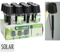 Lampe solaire LED noire 8x29cm Elégante, compacte et économe en énergie