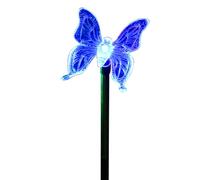 Lampe solaire LED sur piquet multicolore en forme de papillon pour décoration de jardin, décoration de jardin, éclairage extérieur pour chemin, cour, pelouse, patio