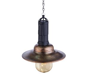 Lampe solaire LED suspendue, lampe de balcon, lanterne d'extérieur industrielle, métal foncé, verre transparent, DxH 15,5x50 cm