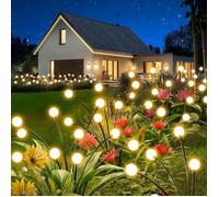 Lampe Solaire Luciole Jardin 4 Pièces 10LED Lumiere Solaire Exterieur IP65 Étanches pour Patio Cours Balcon multico BALISE SOLAIRE