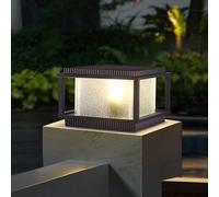 Lampe solaire moderne pour extérieur - Étanche - Colonne de clôture avec télécommande - Éclairage extérieur pour patio, terrasse, cour, entrée, quai