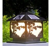 Lampe Solaire Moderne pour terrasse, en Aluminium, imperméable, avec Support pour Pilier, éclairage Vintage pour Portail, Porche, Pilier en Pierre, éclairage Mural carré extérieur