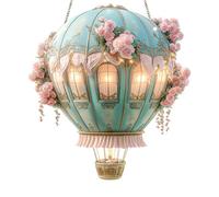 Lampe solaire montgolfière en forme de montgolfière - Acrylique Modèle 2D Pendentif Décoration pour ferme, cour, porche, allée, cour, maison, terrasse, camping, mariage, rassemblements, amis