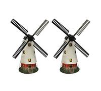 Lampe solaire Moulin à vent Lampe d'extérieur Lampe de jardin Décoration extérieure Batterie Résistante aux intempéries IP44, multicolore, LED blanc chaud, LxlxH 19x42x51cm, lot de 2