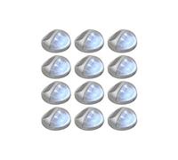 Lampe solaire murale à LED d'extérieur 12 pcs Rond Argenté