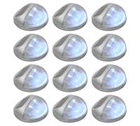 Lampe Solaire Murale À Led D'extérieur 12 Pcs Rond Argenté Argenté