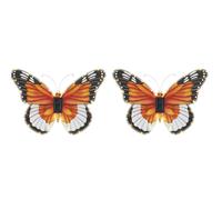Lampe solaire murale Lampe d'extérieur Jardin Figure Papillon Motif Capteur crépusculaire, plastique, LED, HxLxP 24,5x35x2,5 cm, lot de 2