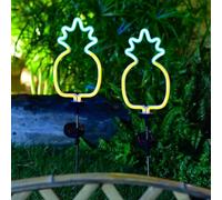 Lampe solaire néon LED étanche en forme d'ananas, cocotier, pour jardin, cour, pelouse, allée, patio, arrière-cour (ananas)