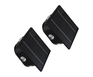 Lampe solaire noire, lampe d'extérieur, applique murale de terrasse, moderne, lampe de jardin carrée, mur de maison à batterie résistant aux intempéries, 1x LED 50lm 3000/6000K, LxlxH 13,1x7x13,1 cm, 