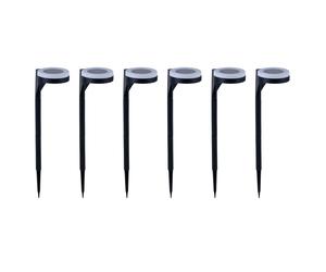 Lampe solaire noire lampe solaire de jardin enfichable, éclairage haut vers le bas, 13x LED blanc chaud, DxH 11x45 cm, lot de 6