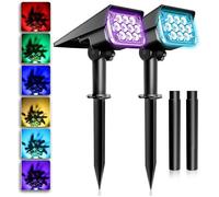 Lampe Solaire - Pack de 2 - 10 LEDs RGB - Étanche IP65 - Éclairage Extérieur - Sans Fil
