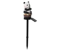 Lampe Solaire Panda - Piquet Lumineux Extérieur | Décoration Jardin Résine Étanche, Éclairage LED Automatique pour Allée Balcon Pelouse Terrasse, Figurine Animale, Noir Blanc
