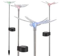 4X Solar LED Lampe À Piquet Papillon Changeur De Couleur Éclairage De Jardin