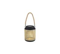 Lampe solaire - Pot métallique avec poignée, corde, lumière 3000 K, IP44, idéal pour l'extérieur