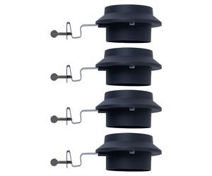 Lampe solaire pour gouttière, applique murale anthracite, lampe de clôture, métal et plastique, LED blanc chaud, L 16 cm, lot de 4