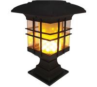 Lampe solaire pour jardin effet flamme - GENERIQUE - Noir - LED intégrée - Energie solaire - Contemporain