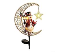 Lampe solaire pour jardin en forme de croissant de lune en résine blanc | Marche/arrêt automatique à énergie solaire, LED blanc chaud, construction en résine, taille 25 cm, décoration d'allée de