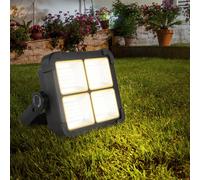 Lampe solaire, spot noir, lampe d'extérieur, résistante aux intempéries, dimmable, base en verre, 1x LED 15W 1000lm 4000K, LxlxH 18,5x5,5x14,5 cm