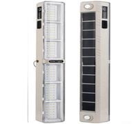 Lampe solaire rechargeable de camping avec chargement USB de type C et base magnétique pour tente, randonnée, lanterne portable de couleur beige avec six modes d'éclairage et longue durée de vie pour