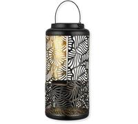 REV Lampe solaire - Lampe de jardin de 38 cm avec bol décoratif et arceau de suspension - Belle décoration de jardin, métal, IP44, noire