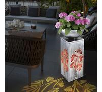 Lampe Solaire Solarleuchte Plante Jardin IP44 Batterie Métal Argent Vieilli LED