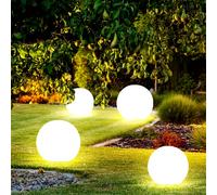 Lampe Solaire Sphérique Ampoule à Enficher Blanc Pointe Jardin LED D 4er Set