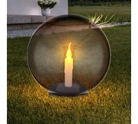 Lampe Solaire Sphérique D'Extérieur LED Bougie Effet Feu Fumée Pointe Jardin