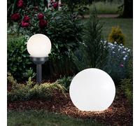 Boule lumineuse solaire boule de jardin boule solaire décoration de jardin LED solaire pour l'extérieur, avec piquet, durée d'éclairage environ 6-8 heures, blanc chaud, D 10/15 cm, lot de 2